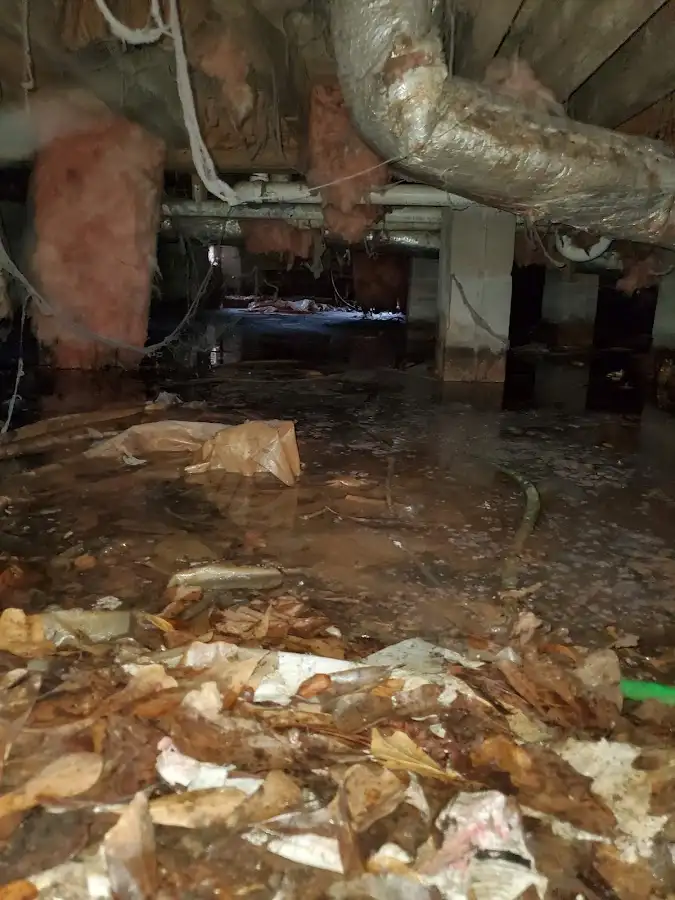 Crawl space flood assessment for Commercial Water Damage Restoration in Oakton